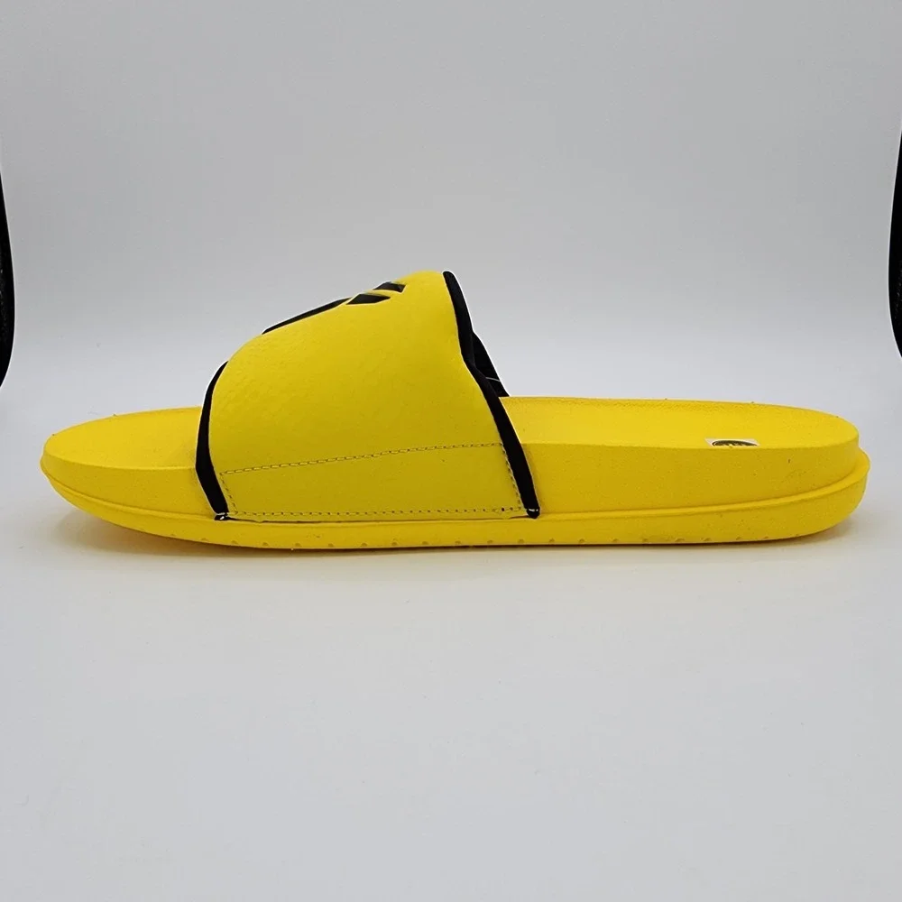 Nike Kobe Off Court Slides Mens 10 Lightning Yellow Black Mamba Logo Sandal‎ NEW